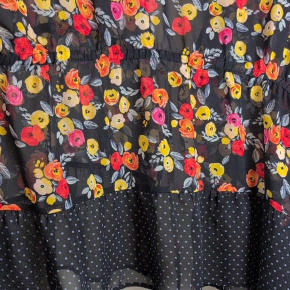 Lane Bryant Yellow and Blue Kimono Blouse - Picture 3 of 5